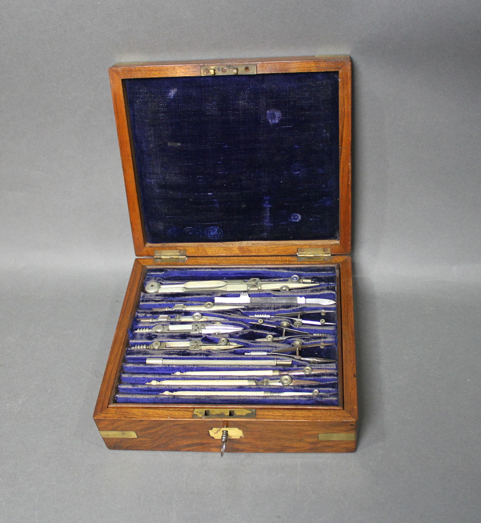 ANTIQUE DRAWING BOX W/TOOLS (1 of 8)