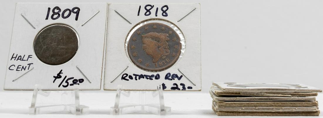 8 LARGE CENTS AND HALF PENNY (1 of 2)