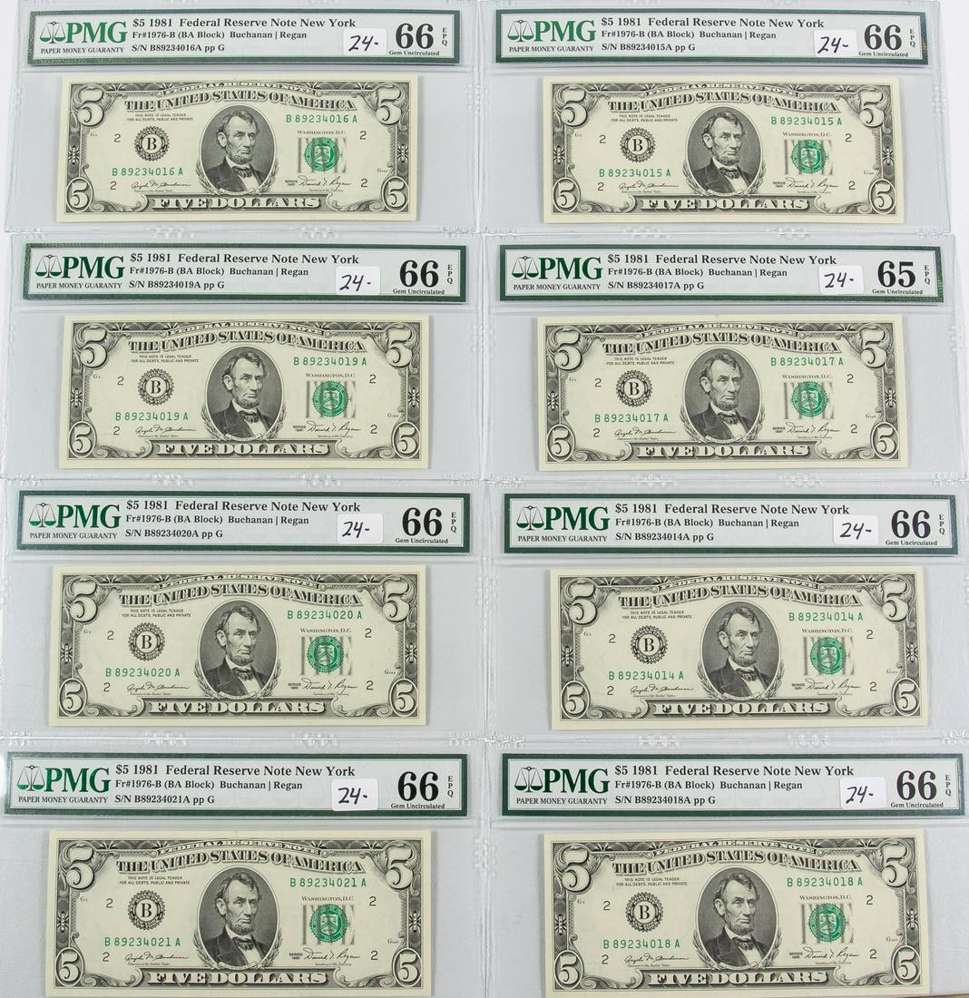 8 - 1981 $5 FIVE DOLLAR FEDERAL RESERVE NOTES (1 of 2)