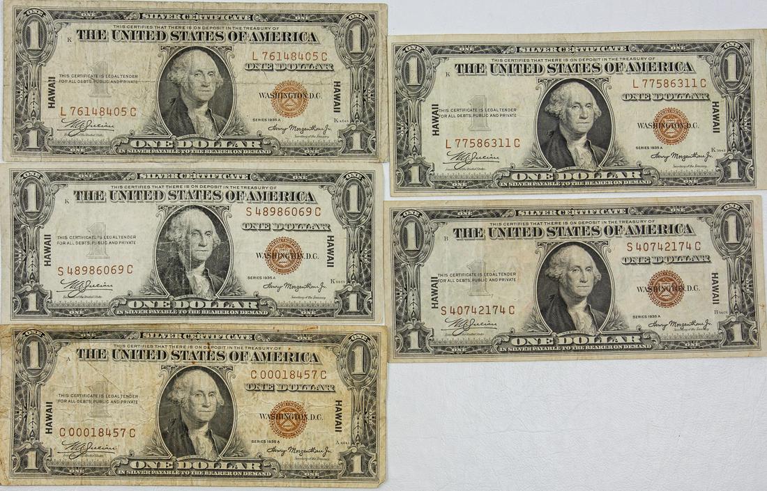 5 - 1935A SILVER CERTIFICATE $1 ONE DOLLAR HAWAII (1 of 2)