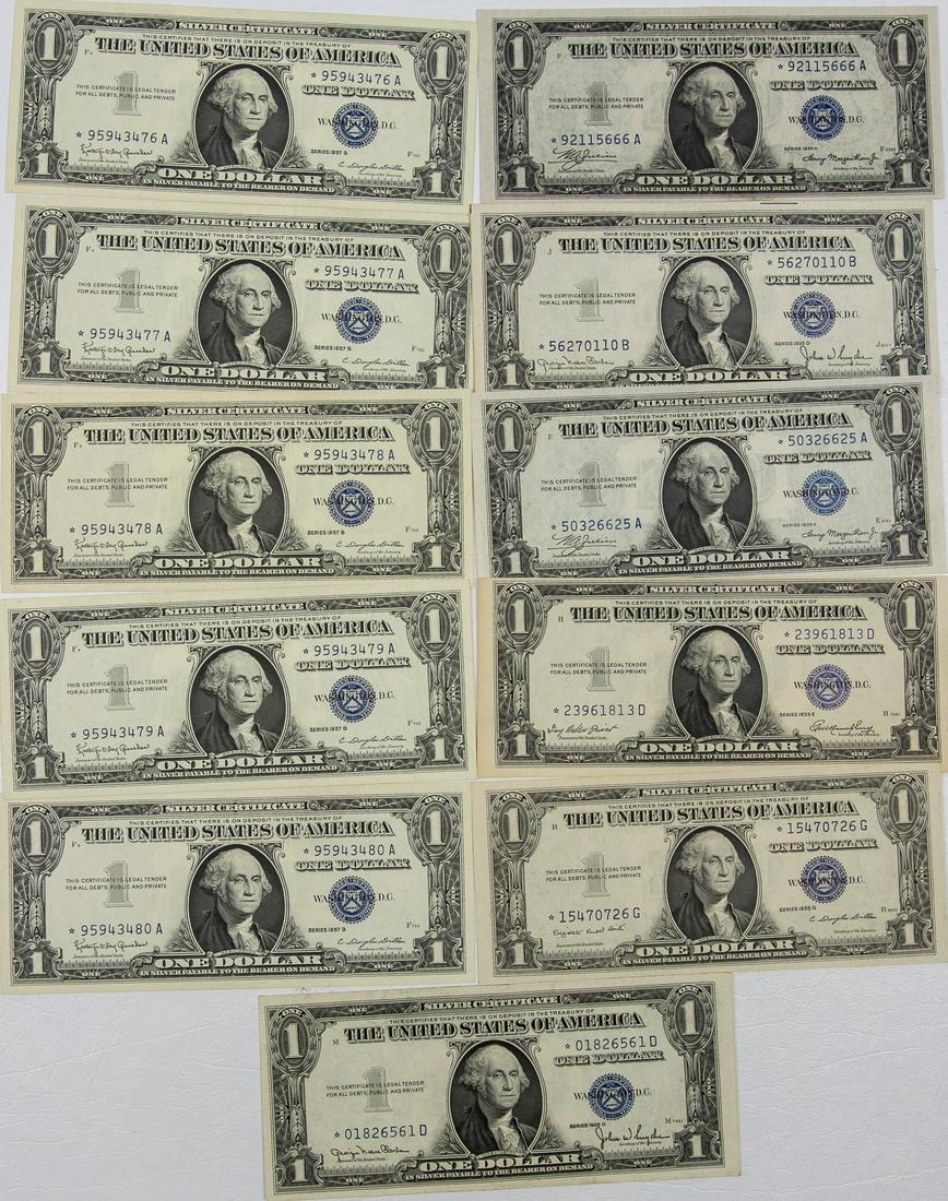 11 - $1 ONE DOLLAR SILVER CERTIFICATE STAR NOTES (1 of 2)