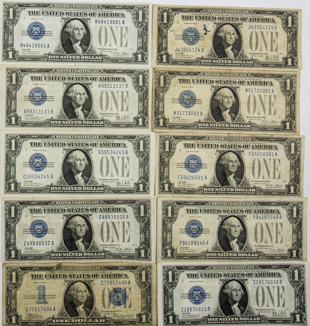 10 - $1 ONE DOLLAR SILVER CERTIFICATE GREEN BACKS (1 of 2)