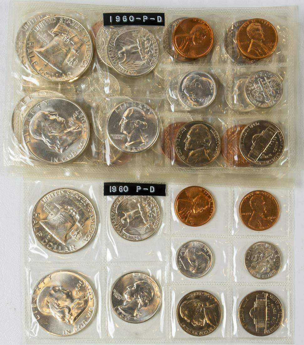 7 - 1960 FRANKLIN HALF DOLLAR SETS 50c (1 of 2)