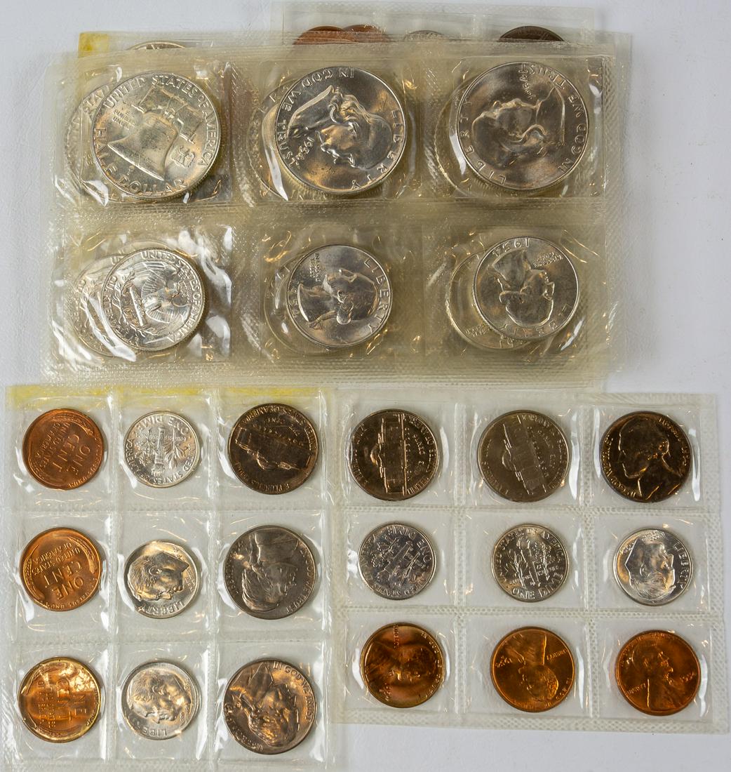 4 - 1954 BEN FRANLIN SETS: Ben Franklin. 90% silver. Uncirculated.