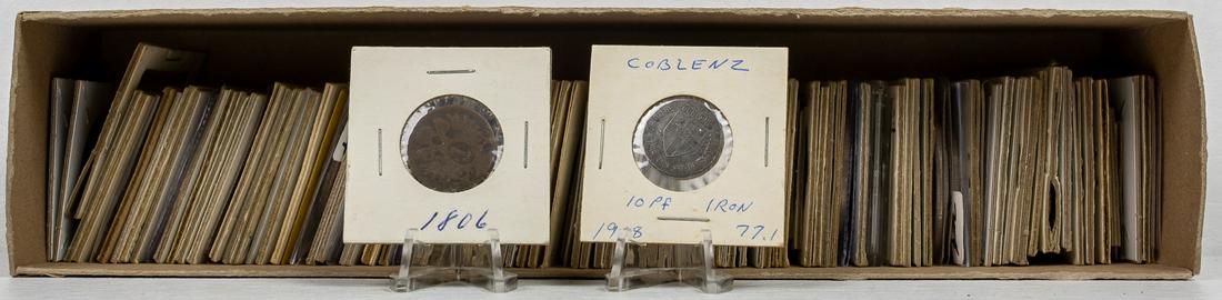 100 ASSORTED FOREIGN COINAGE AND TOKENS (1 of 2)