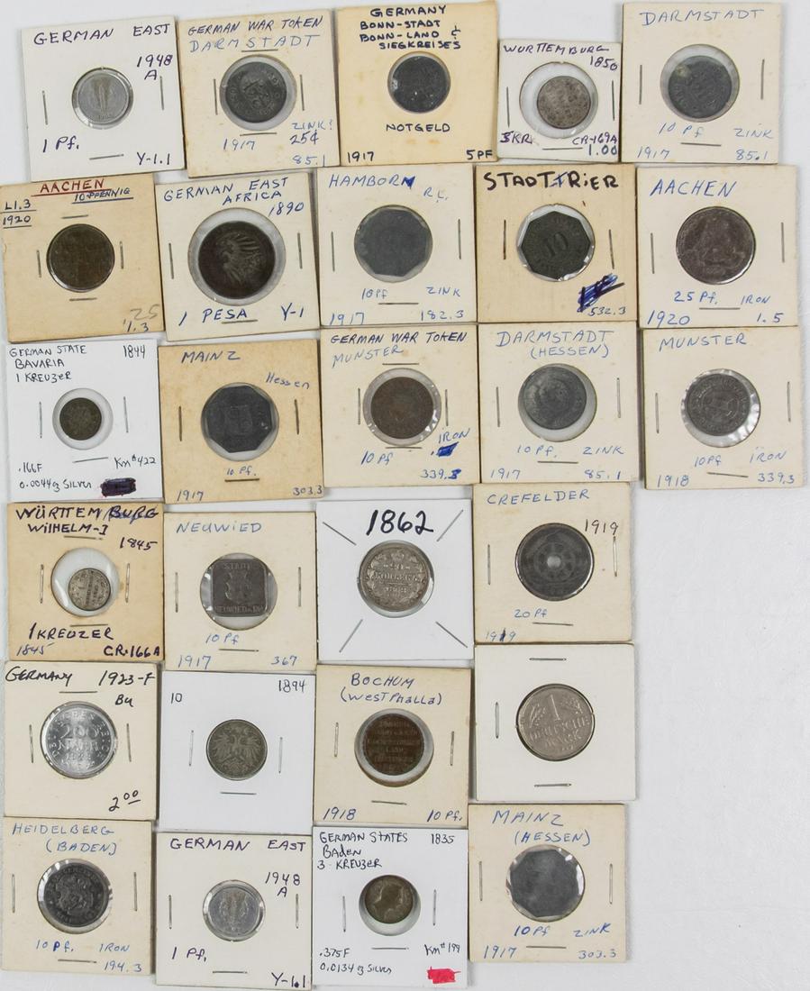 27 ASSORTED COINS FROM GERMANY AND ADJACENT COUNTRIES (1 of 2)