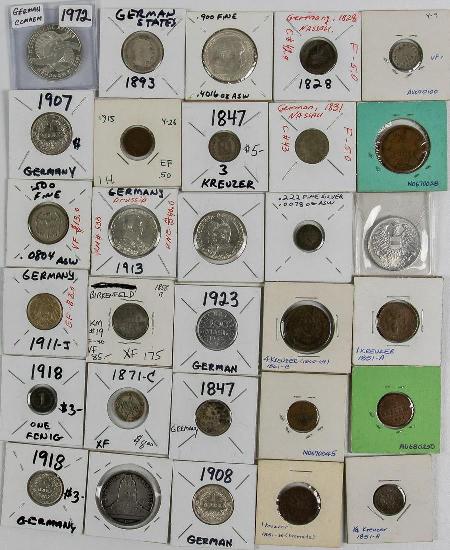 30 ASSORTED COINS FROM GERMANY AND ADJACENT COUNTRIES (1 of 2)