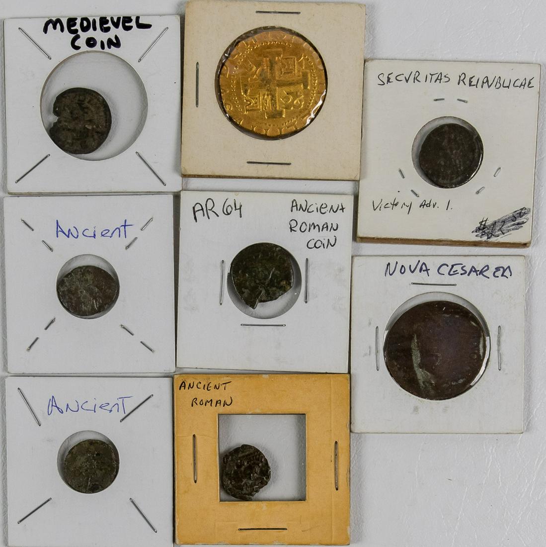 7 MEDIEVEL AND ROMAN COINS (1 of 2)