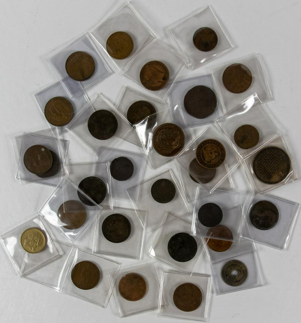 30 ASSORTED COINS AND TOKENS FROM AROUND THE WORLD (1 of 2)