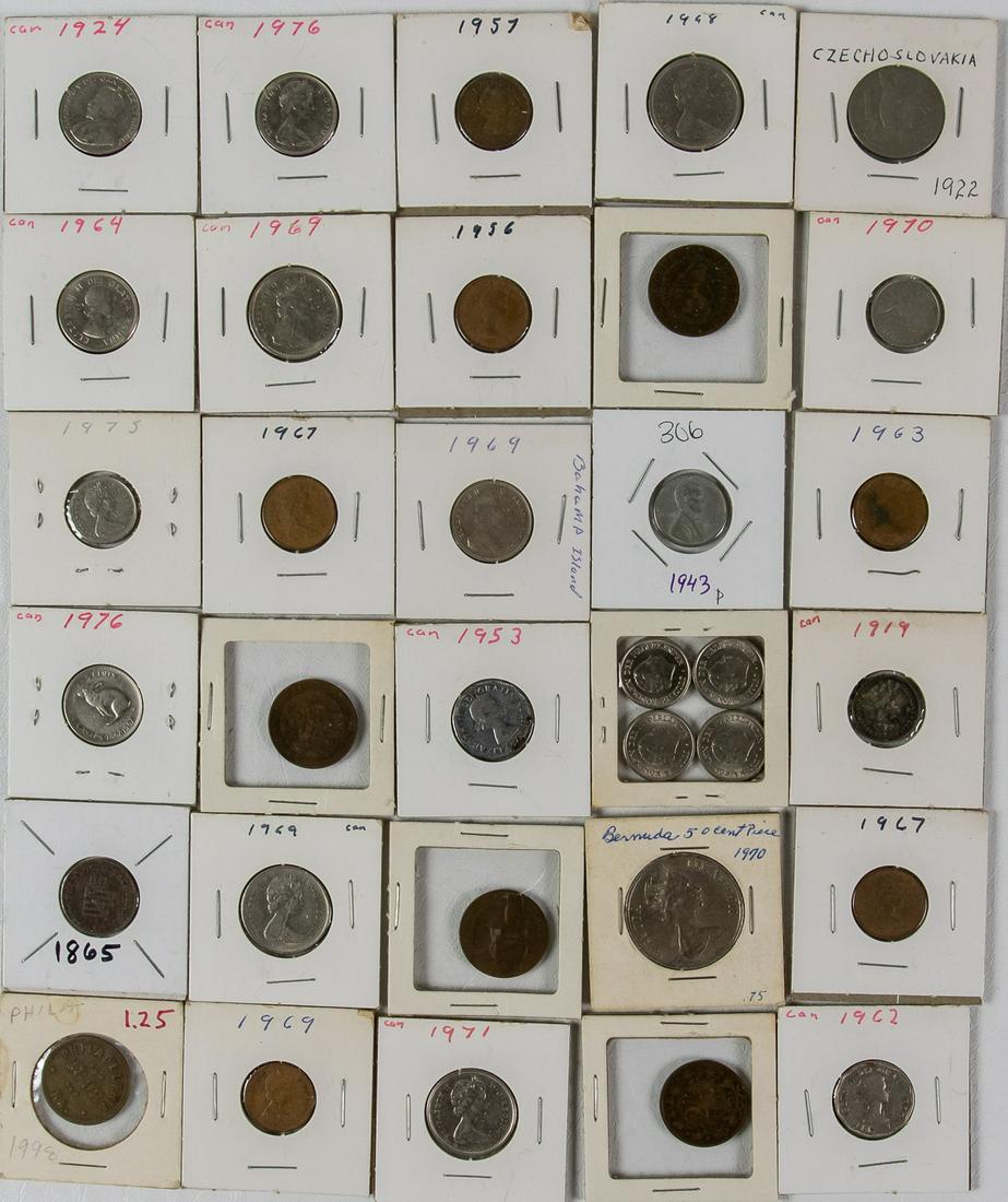 30 ASSORTED COINS AND TOKENS FROM AROUND THE WORLD (1 of 2)