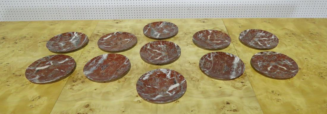 11 ITALIAN FORNASETTI MID-CENTURY MODERN PLATES: Marked on back. 9 1/2" diameter.