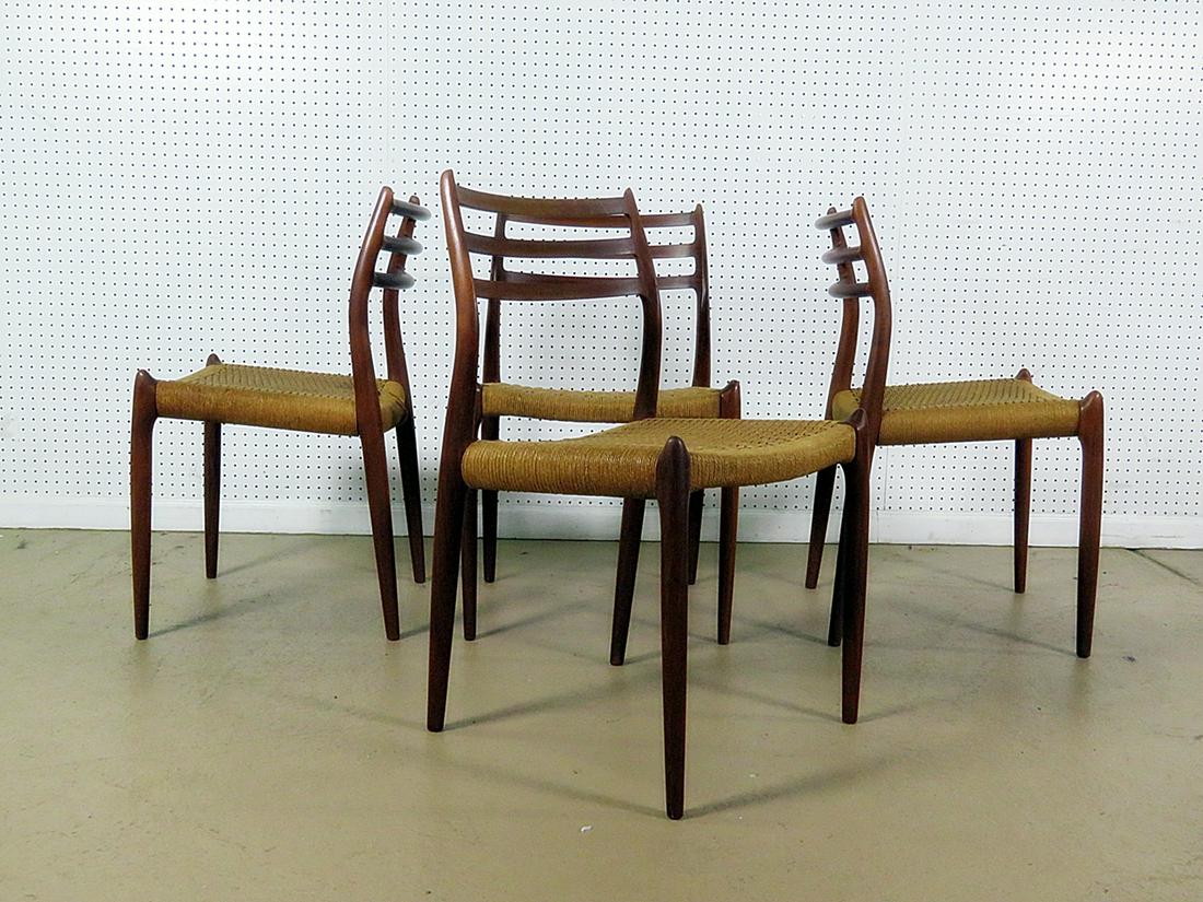 4 J. L. MOLLER DANISH TEAK SIDE CHAIRS (1 of 10)