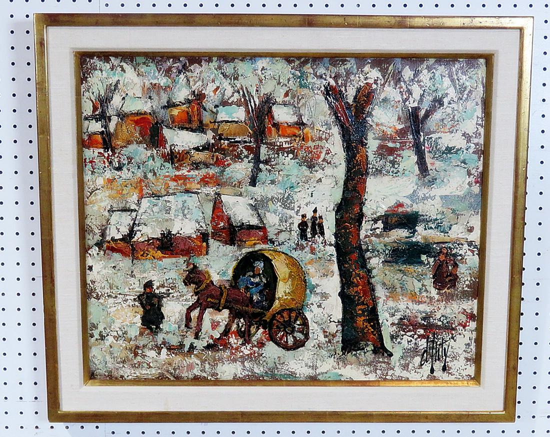 HENRI D'ANTY WINTER LANDSCAPE WITH FIGURES (1 of 7)