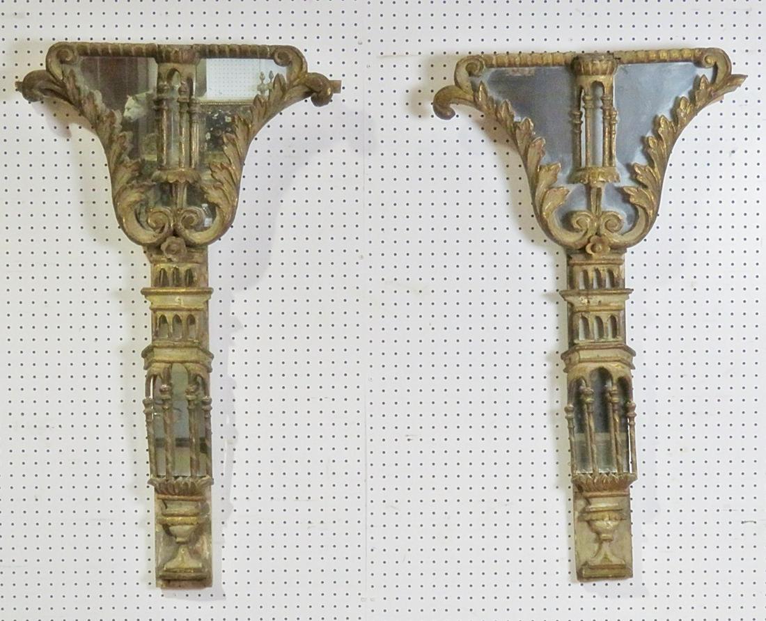PAIR ANTIQUE ITALIAN MIRRORED SCONCES (1 of 11)