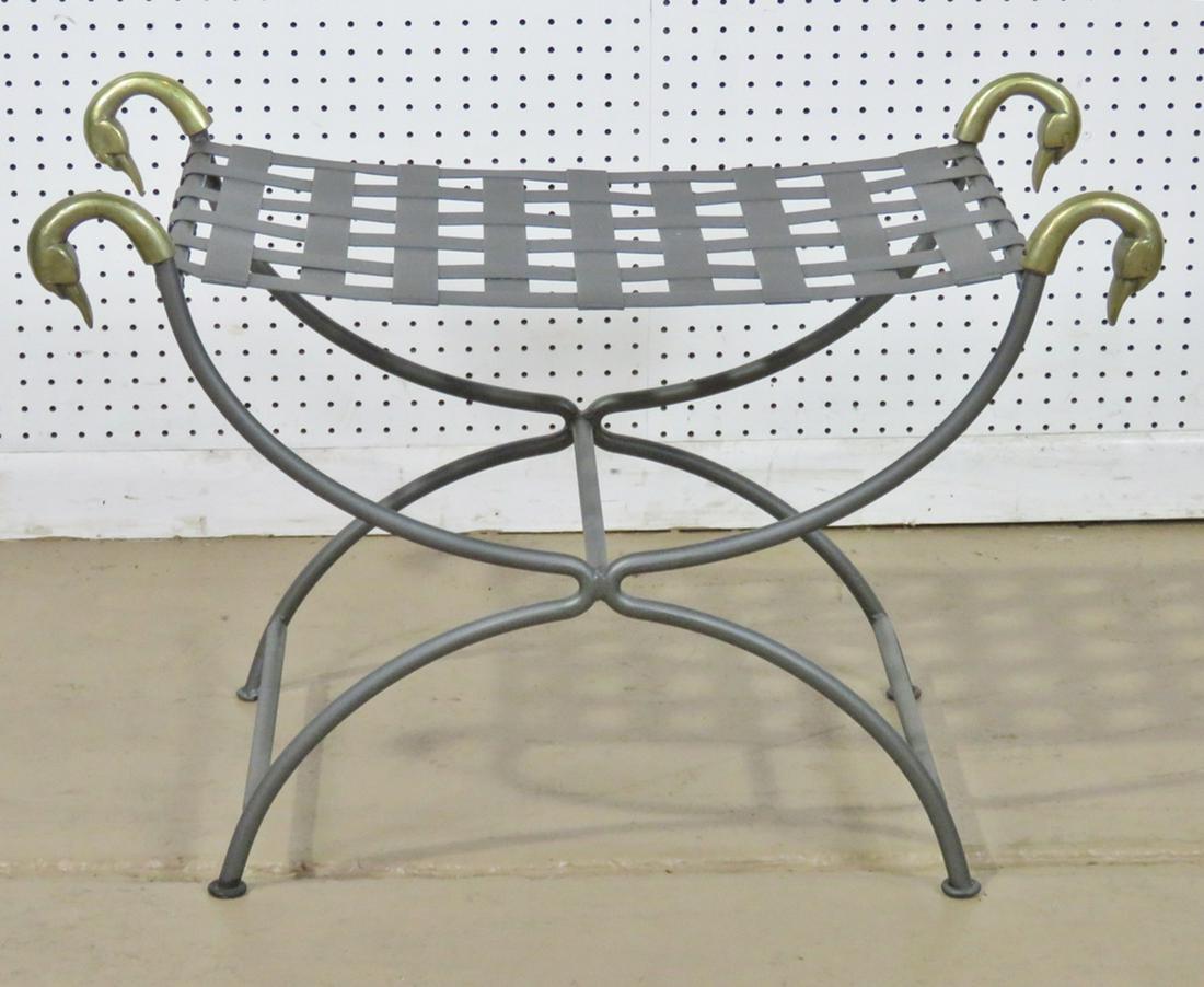 BRASS SWAN HEAD METAL X BENCH (1 of 8)