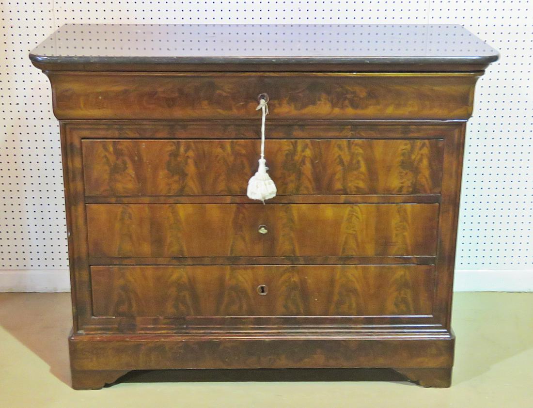 FRENCH LOUIS PHILIPPE STYLE MARBLETOP COMMODE (1 of 10)