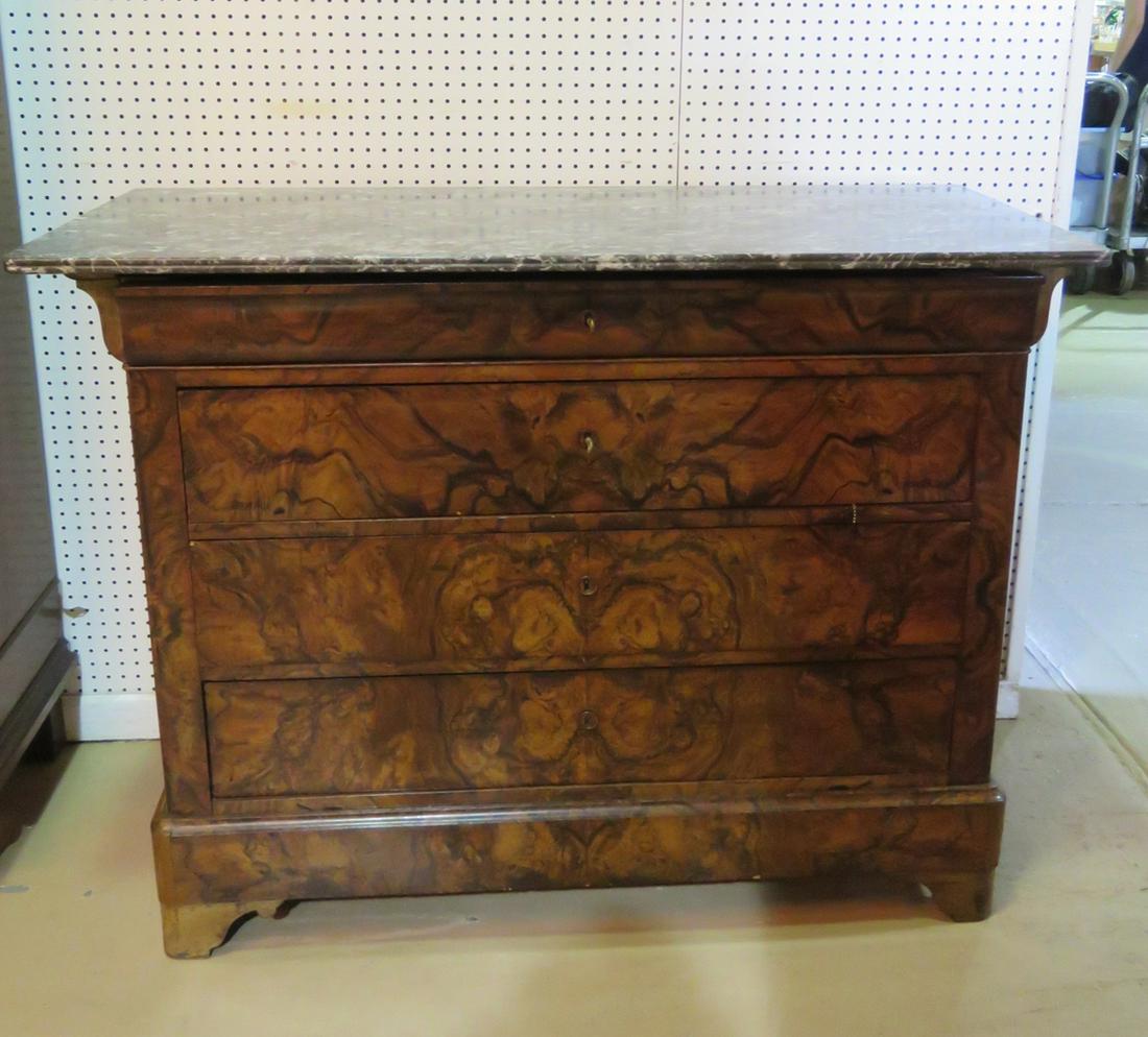 FRENCH LOUIS PHILIPPE STYLE MARBLETOP COMMODE (1 of 7)