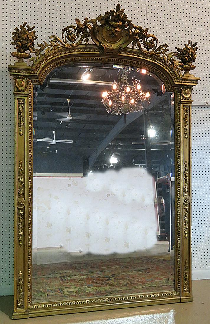 ANTIQUE PALATIAL REGENCY STYLE MIRROR (1 of 8)