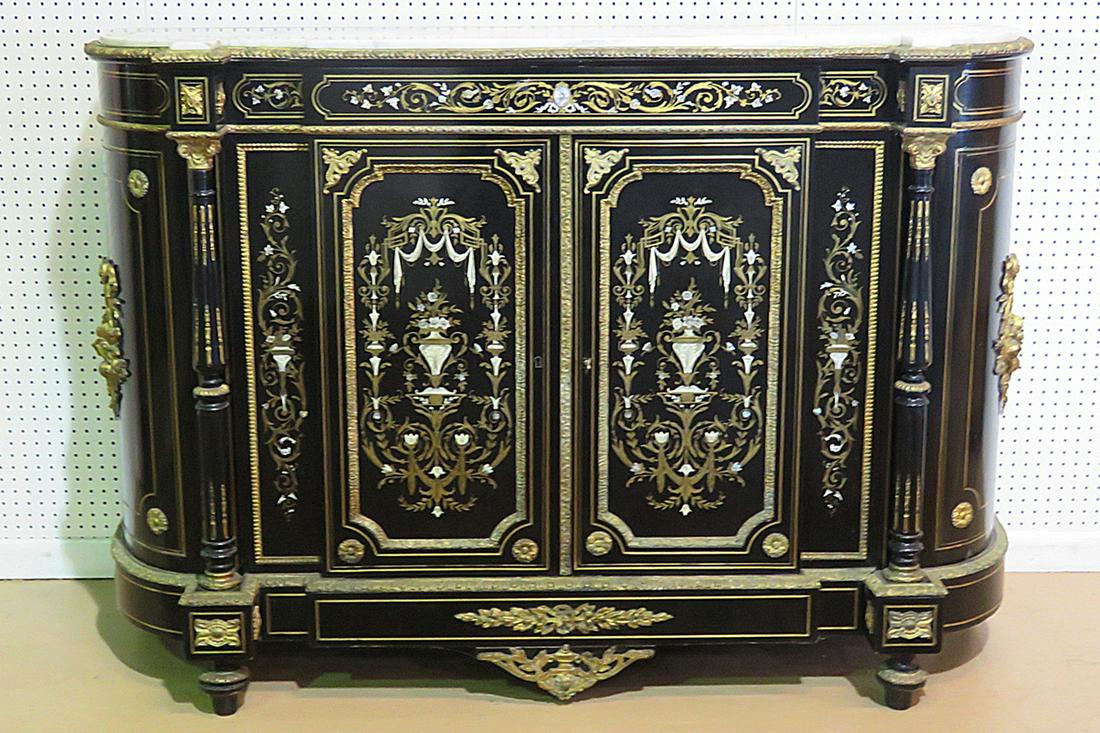EMPIRE STYLE MARBLE TOP CABINET (1 of 9)