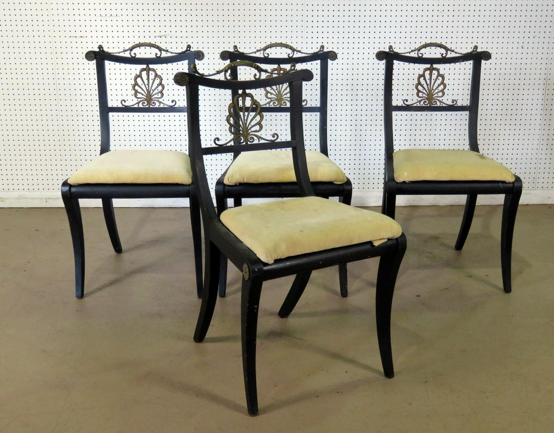 4 EBONIZED & BRONZE CHAIRS (1 of 8)