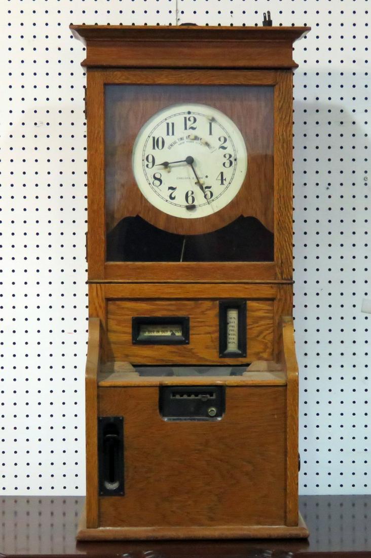 OAK PUNCH TIME CLOCK (1 of 6)