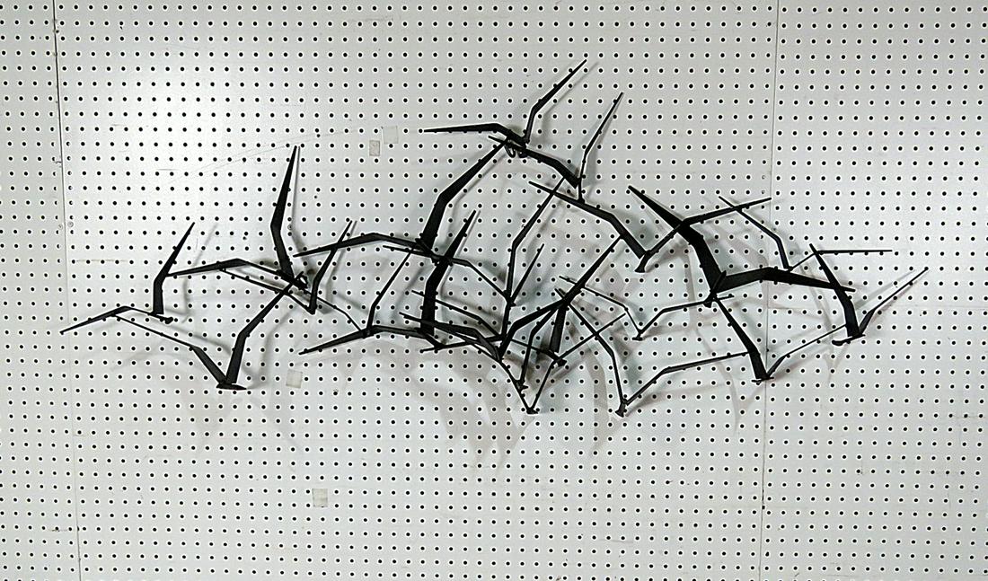 SIGNED CURTIS JERE FLYING BIRDS WALL SCULPTURE (1 of 5)