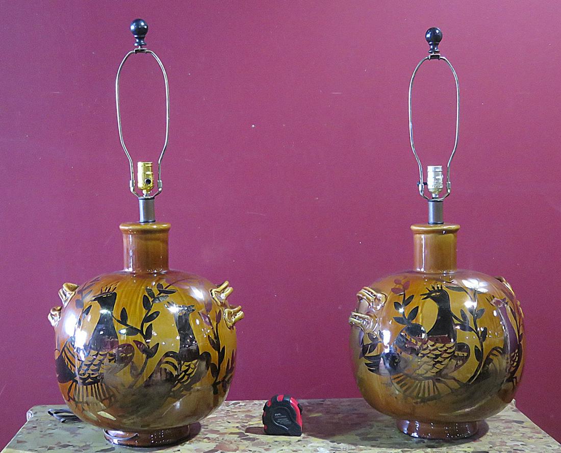 PAIR MID CENTURY MODERN LAMPS (1 of 9)