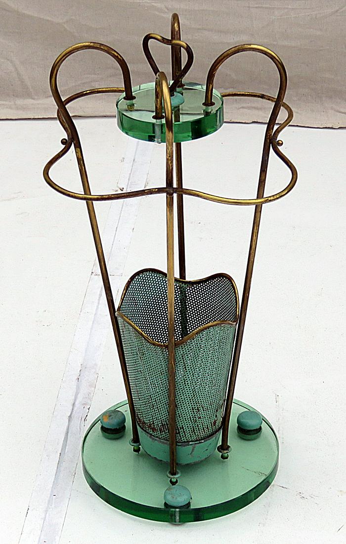 ITALIAN BRASS & LUCITE UMBRELLA STAND (1 of 9)