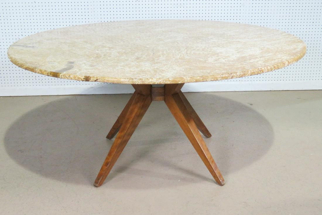 ITALIAN MODERN TRAVERTINE TOP DINING TABLE (1 of 10)
