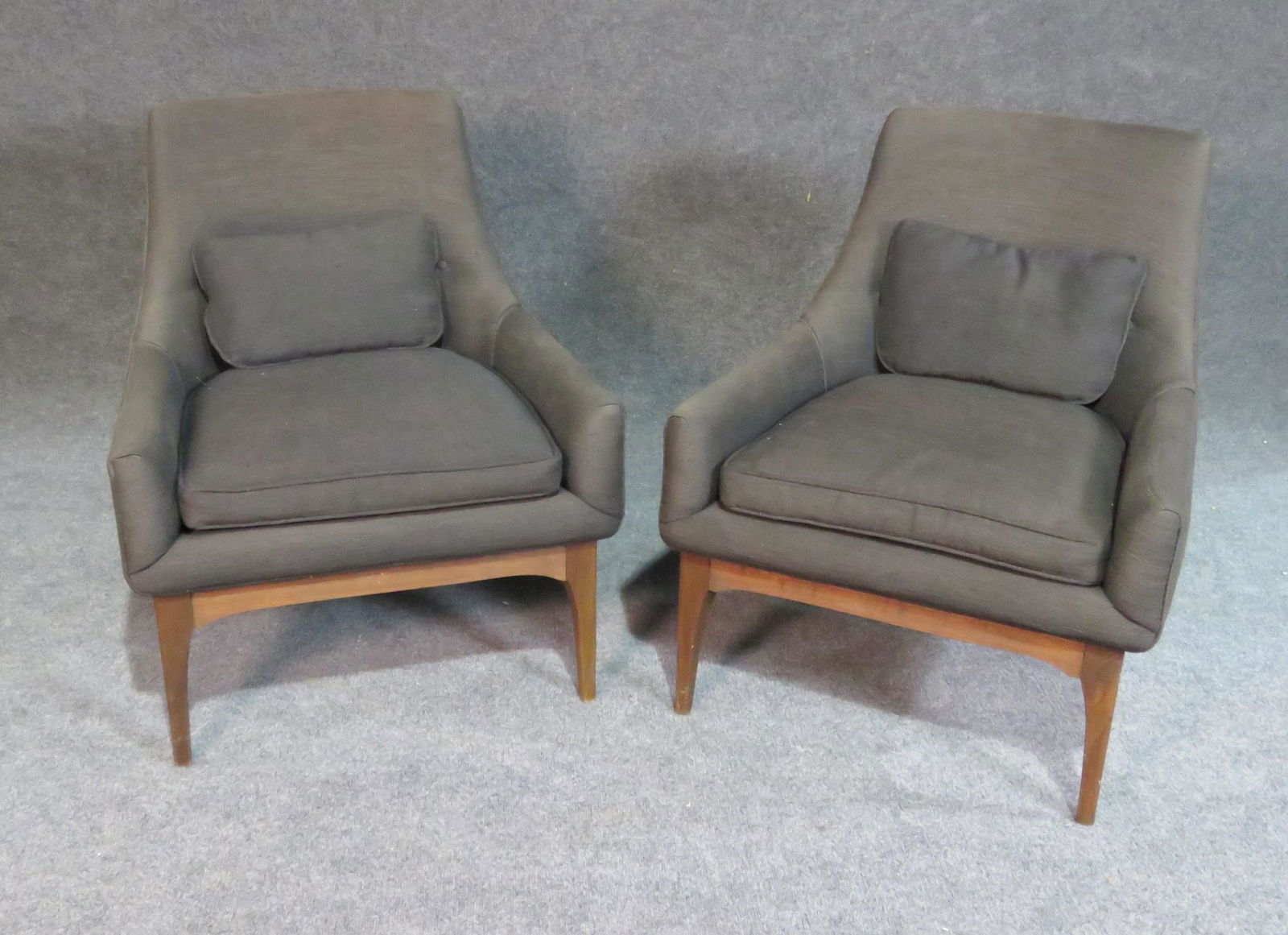 PAIR WALNUT CLUB CHAIRS (1 of 9)