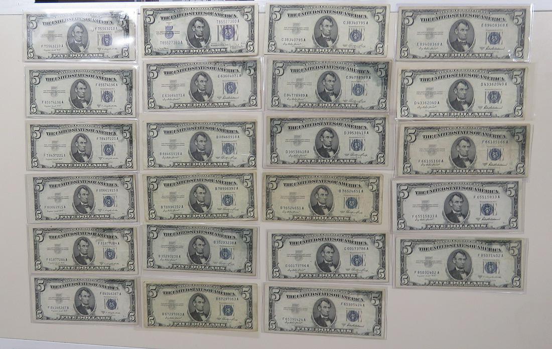23 - FIVE DOLLAR $5 SILVER CERTIFICATES (1 of 2)