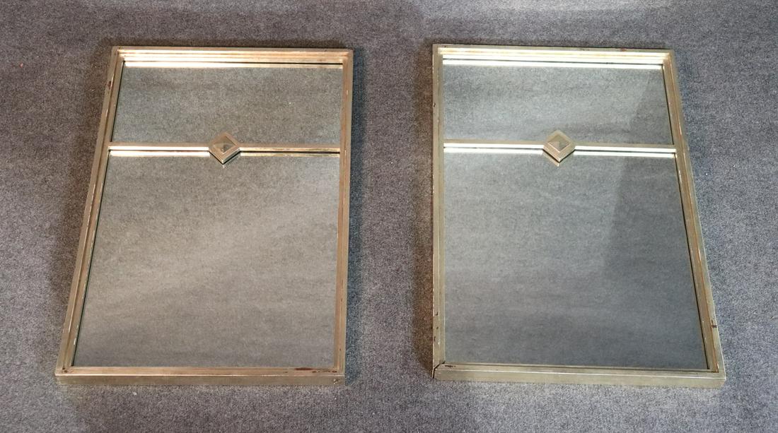SINATRA SUITE- PAIR PARZINGER STYLE SILVER LEAF MIRRORS (1 of 5)