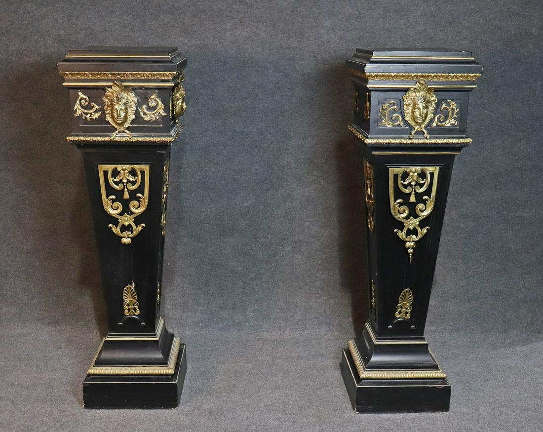 SINATRA SUITE- PAIR LOUIS XV STYLE EBONIZED PEDESTALS (1 of 11)