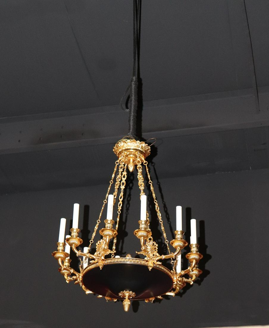 SINATRA SUITE- FRENCH EMPIRE STYLE BRONZE CHANDELIER (1 of 8)