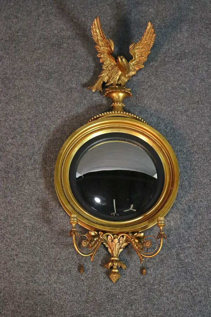 FEDERAL CARVED CONVEX EAGLE MIRROR WITH CANDLE HOLDERS (1 of 10)