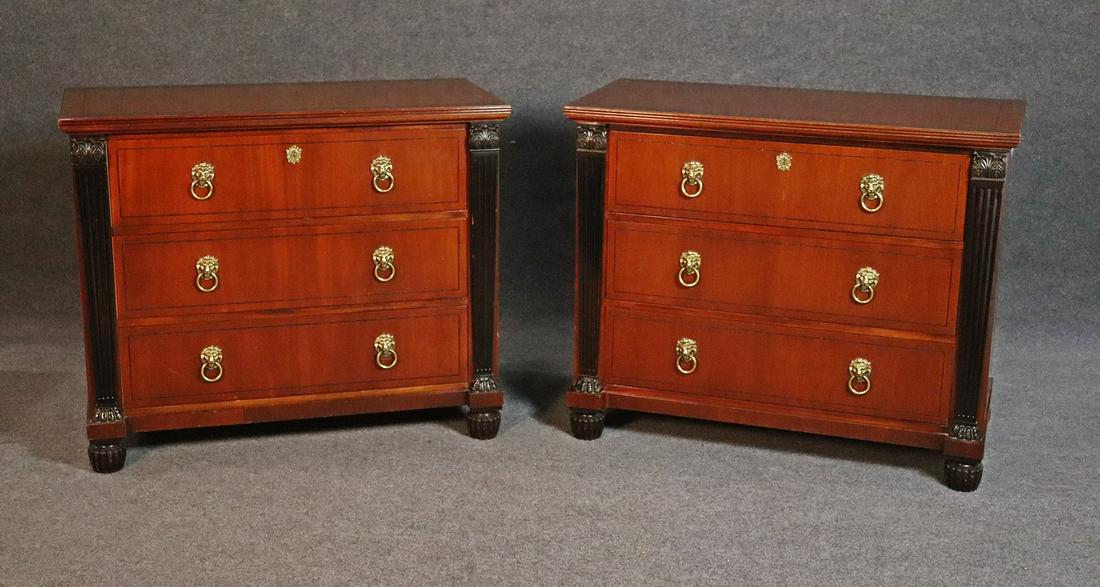 PAIR BAKER FRENCH EMPIRE STYLE COMMODES (1 of 9)