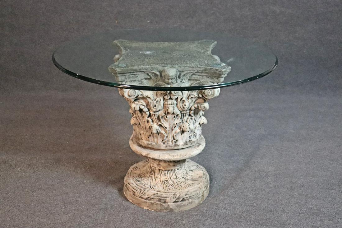 CAST STONE CORINTHIAN AND PUTTI CENTER BREAKFAST TABLE (1 of 7)