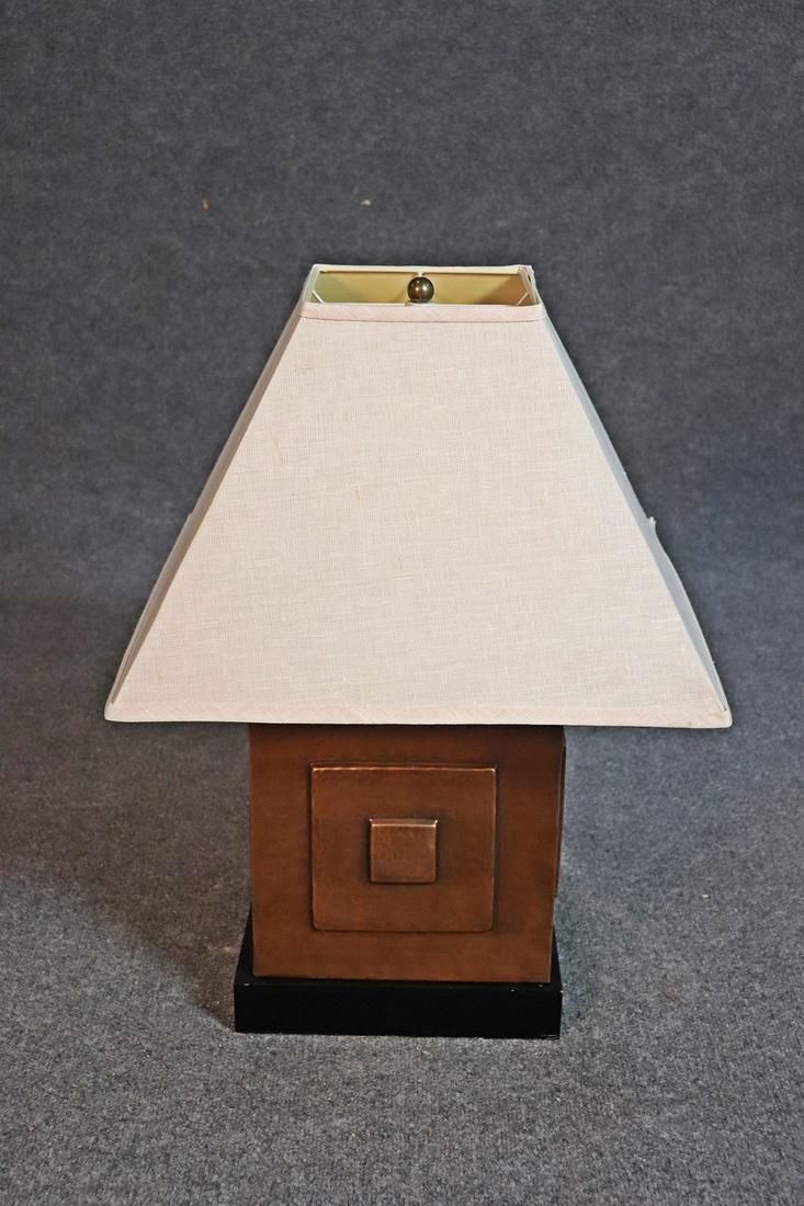 HAND HAMMERED COPPER DECO STYLE LAMP WITH SHADE (1 of 6)