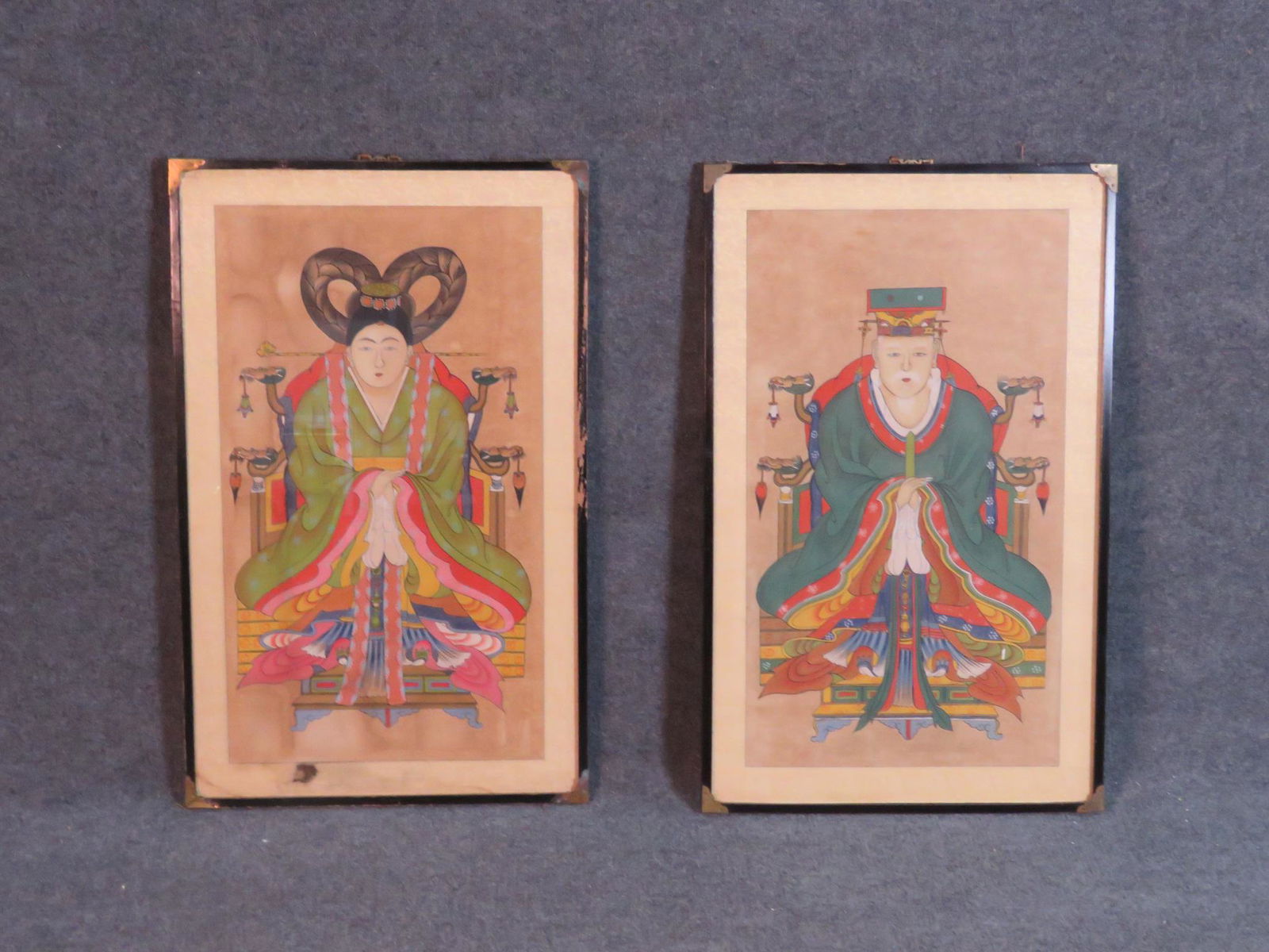 PAIR ASIAN ART WORK EMPORER & EMPRERESS (1 of 6)