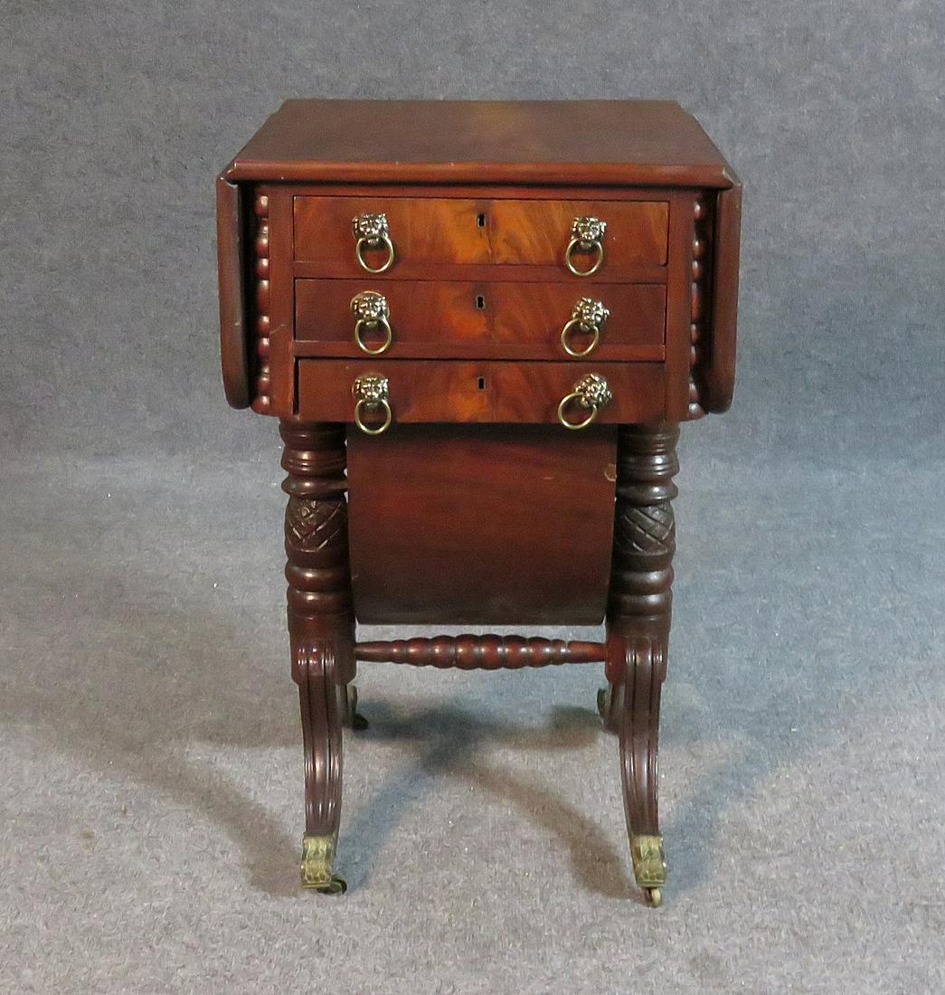 ANTIQUE FEDERAL/SHERATON SEWING STAND (1 of 10)