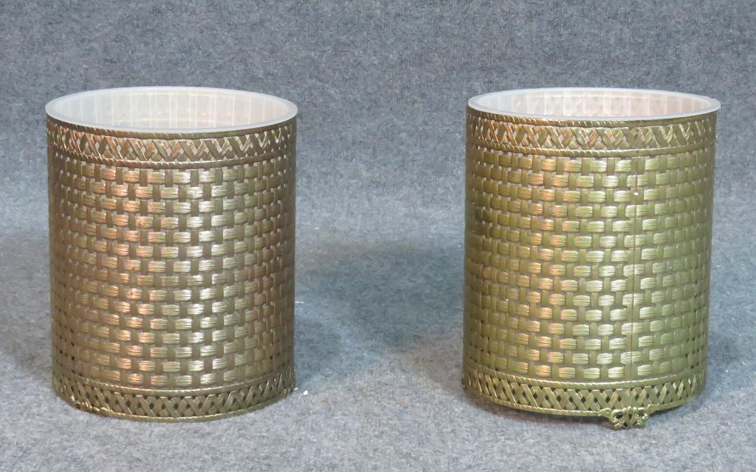 SINATRA SUITE - PAIR BRASS WASTE BASKETS (1 of 6)