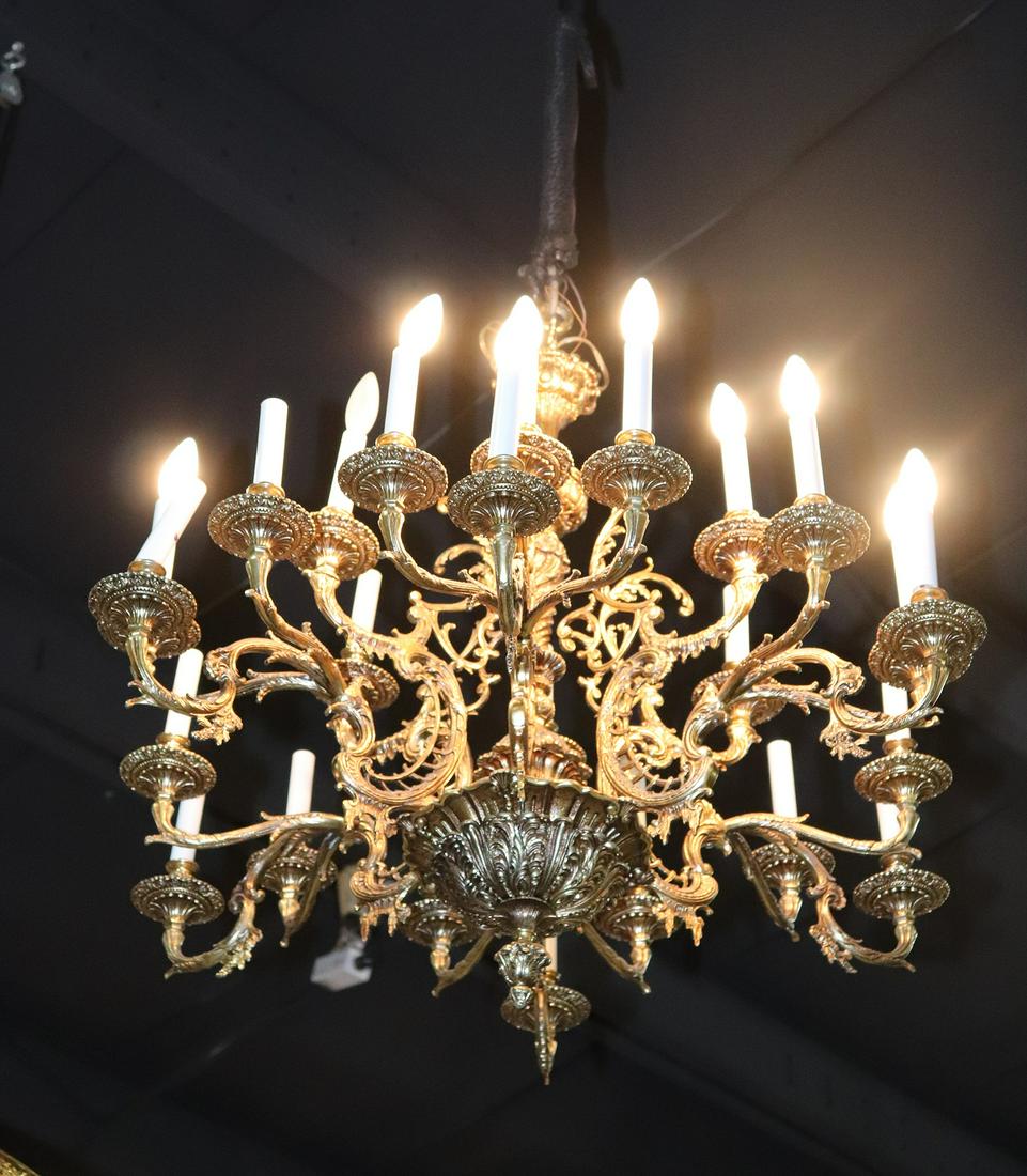 FRENCH VICTORIAN CAST BRONZE 24 LIGHT CHANDELIER (1 of 12)