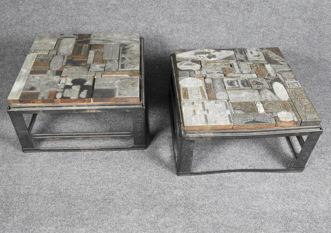 PAIR STUDIO INDUSTRIAL STYLE END TABLES (1 of 12)