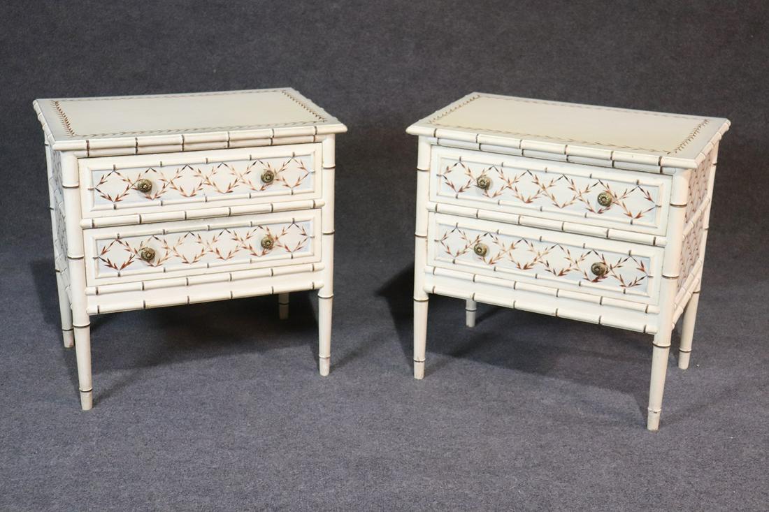 PAIR FAUX BAMBOO NIGHT STANDS (1 of 9)