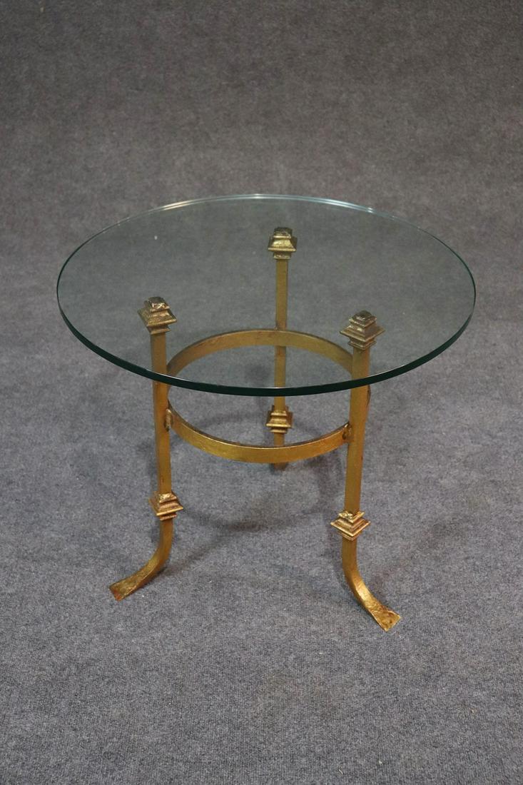 GILDED WROUGHT IRON END TABLE (1 of 6)