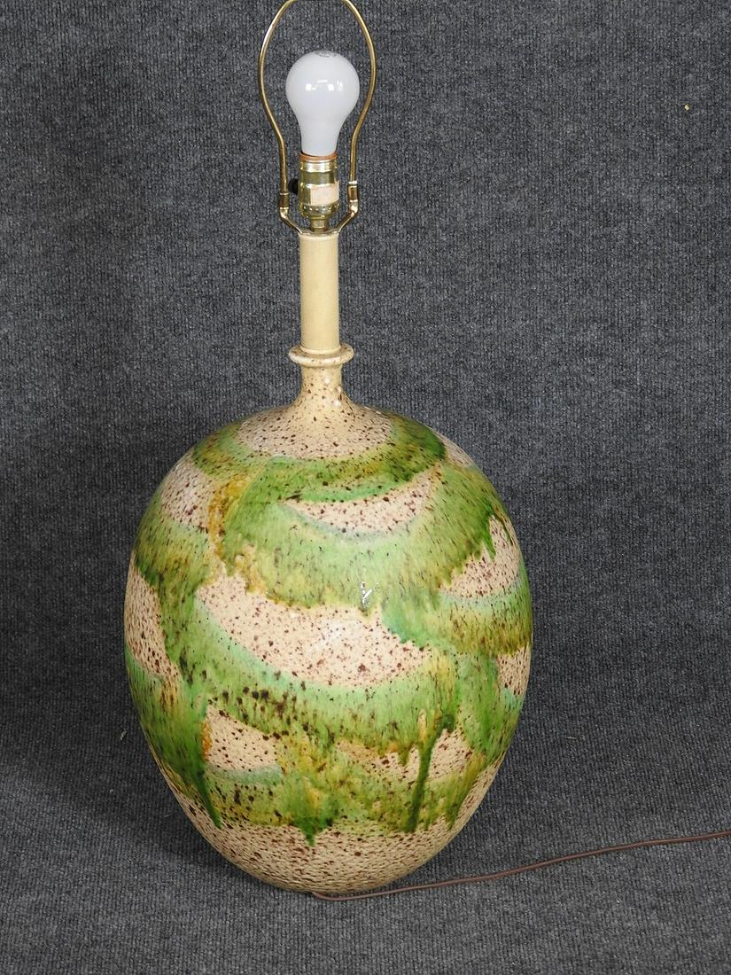 LARGE ITALIAN POTTERY LAMP (1 of 5)