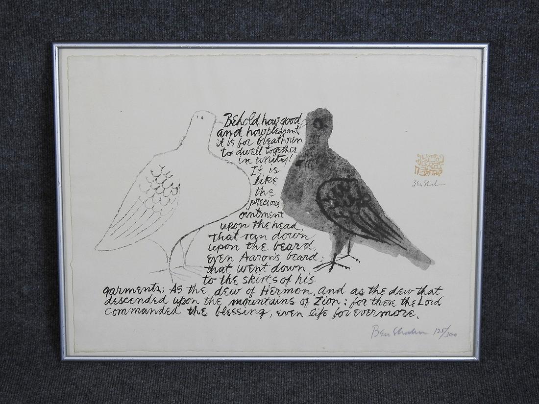 WHITE & BLACK BIRD LITHOGRAPH (1 of 7)