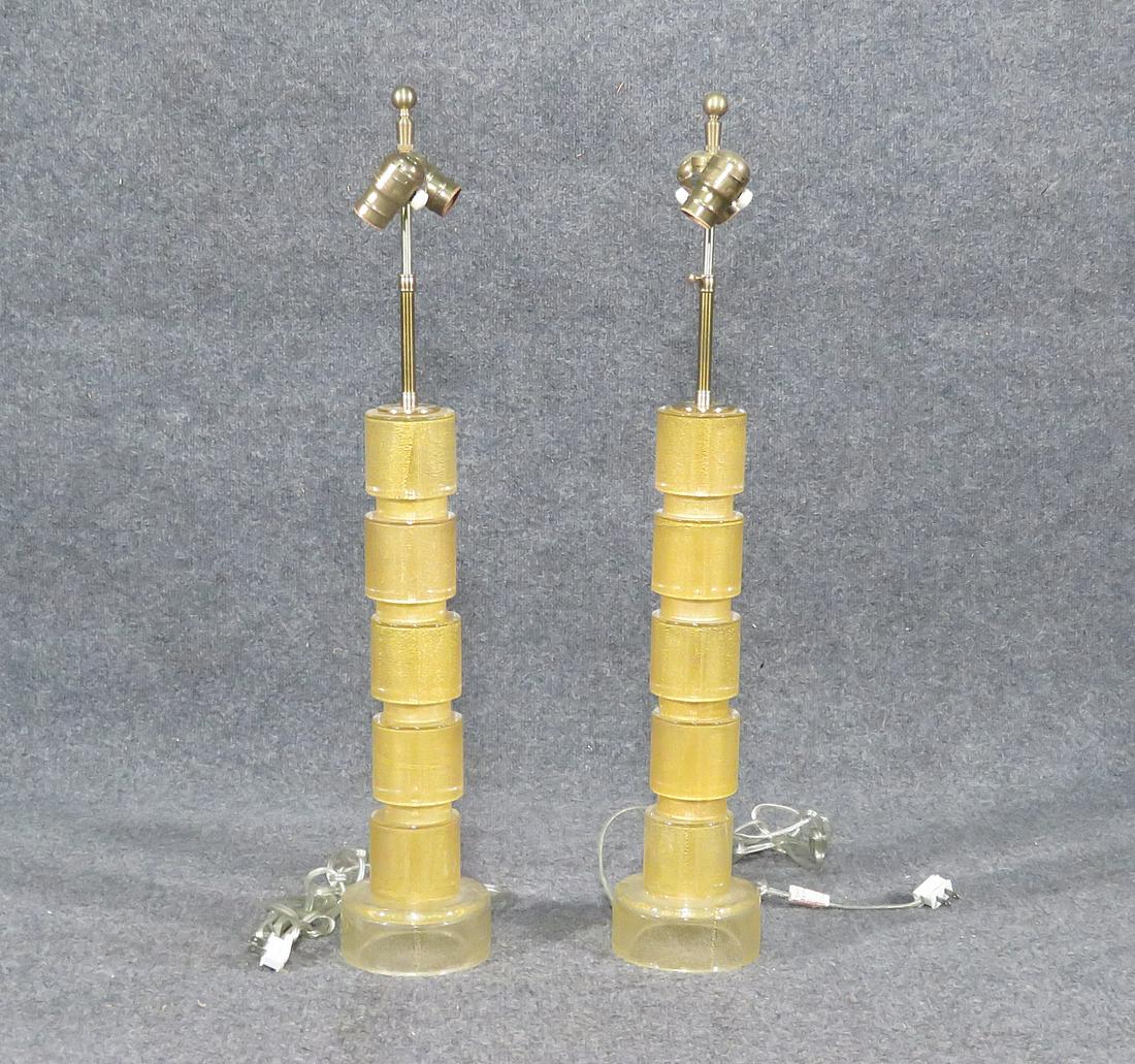 PAIR MURANO GLASS  LAMPS (1 of 9)