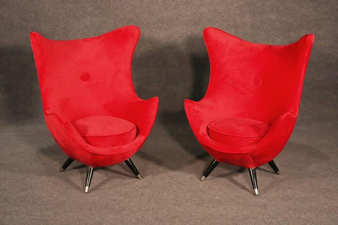PAIR PAOLO BUFFA STYLE LOUNGE CHAIRS (1 of 9)
