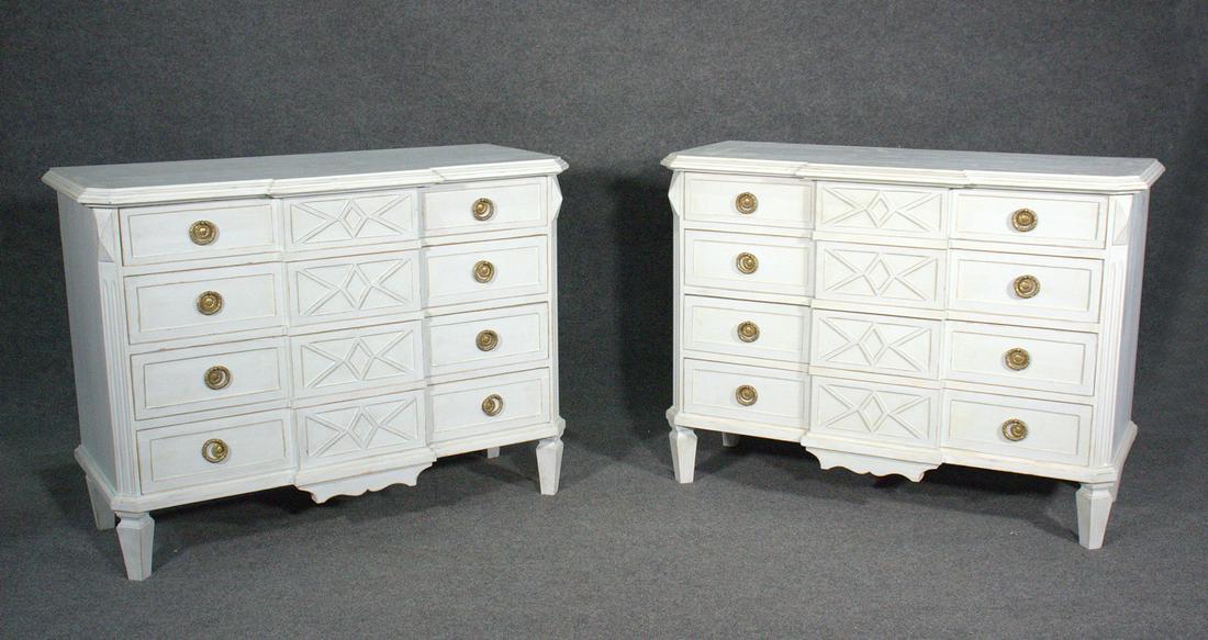 PAIR SWEDISH NEOCLASSICAL STYLE BACHELORS CHESTS (1 of 9)